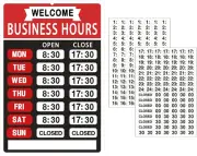 Business Hours Sign,Opening Hour Sign Kit,Changeable Store Hours Sign,Hours Sign