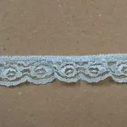 Vtg 9 Yds Nylon Ruffled Scalloped Net Lace Trim Light Blue 1” Wide #6