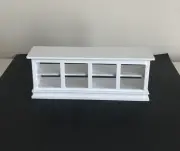 Mini Dollhouse White Wooden Store Display Shelf with Window, 1:12 Scale