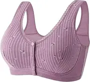[Generic] Women's Fashionable and Casual Front Buttoned Underwear for Elderly People Skin Friendly and Comfortable Bra Low Support Sports Bra