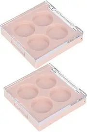 OFFIGAM 2Pcs Eyeshadow Empty Box Practical Cosmetics Storage Tray for Lipstick and Eyeshadow Samples Highlighter Pressed Pan Compact Makeup Organizer for Travel and Home Use