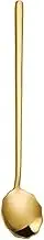 Tablespoons 304 Stainless Steel Long-Handled Spoon Household Exquisite Coffee Stirring Small Spoon High-Looking Dessert Spoon Serving Spoon(Gold)