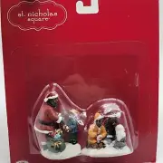 Santa Kids CHRISTMAS Village St. Nicholas Black AA POC SNOWBALL FIGHT