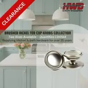 Tea Cup Knob *Nickel* Kitchen Bath Cabinet Hardware Pull Handle Vintage 36mm