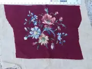 VTG Floral Handmade Tapestry Finished Needlepoint Canvas Pillow Chair Seat Cover