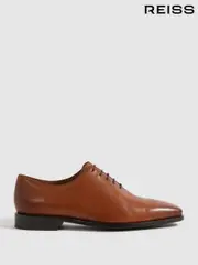 Reiss Light Tan Mead Leather Lace-Up Shoes (Q81370) | $395
