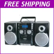 Portable CD Boombox with Detachable Speakers & AM/FM Stereo for Music On-the-Go