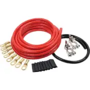 TOP MOUNT BATTERY CABLE KIT 4 GAUGE WIRE 15' POS 2' NEG PAIR TERMINALS 76114