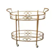 Drinks Trolley Bar Cart Gold Mirror with bottle holder