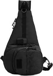 Fishing Sling Bag - Waterproof Shoulder Storage Bag Tackle Gear Holder,Fishing Tool Bag Sling Fishing Backpack with Rod Holder for Hiking Camping