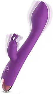 Rabbit Vibrators for Women, G Spot Vibrator, 2 in 1 Realistic Dildo, Clitoral Stimulator (Purple)