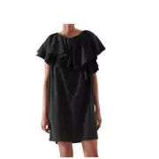 COS black ruffled neck tunic below the knee dress size 14