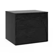 Aurora 2 Drawer Arch Bedside Table in Black Oak
