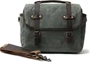 Camera Bag Fashion Leather Shoulder Bag Hand Bags Fit for Nikon Fit for Sony Lens Pouch Bag Waterproof Photo Bag(Lake Green)