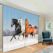 Beautiful Horses Of Color 3D Blockout Photo Print Curtain Fabric Curtains Window