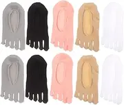 [Generic] 5 Pairs Five Finger Stockings Wedge Dress Shoes Socks Women Walking Socks Running Socks Girly Socks Ruffle Crew Socks White Ankle Socks Mens Ankle Socks Ladies Socks Heels Nylon