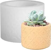 Epoxy Resin Molds, 4x3in Round Silicone Planter Molds with Plum Blossom Pattern for DIY Garden Flower Pot