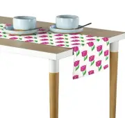 100 % Milliken Polyester Spring Tulips Pink Table Runners 12"x72" or 14"x108"