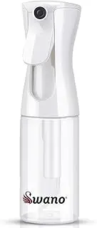Swano Hair Spray Bottle 200ML White, Empty Continuous Water Mist Bottle for Cleaning, Hair Curling, Plants and Skin Care…