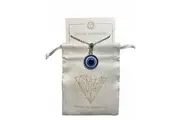 Crystal Wonderland Evil Eye Pendant Necklace Silver Large Lucky Eye