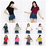 CROP TOP BAJU 女式 CROP TOP 韓國短款 TEE 材料 COTTON COMBED 24S 短款上衣