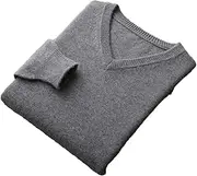 [Generic] Men's V-Neck Cashmere Sweater Thick Pullovers Loose Knit Base Shirt Business Jacket Tops
