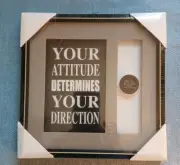 Graduation Metal Picture Frame: Your Attitude Determines Direction/9" Sq. NEW