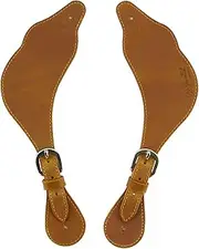 Jeereal Leather Western Spur Straps for Cowboy,Double Ply Reinforced Stitching Spur Straps (Bourbon Brown)