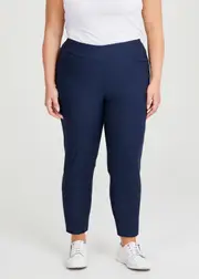 [Taking Shape] Taking Shape Petite Editorial Slim Pant Size 10 in Dark Indigo, Cotton - Plus Size Women's Bottoms Dark Indigo