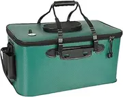 Fish Bucket - Large Capacity Fishing Gear Water Bucket | Foldable Leak-Proof Container with Strap | Heavy Duty Outdoor Storage Bag, Portable Waterproof Carrier for Beach Camping Hiking Boating Use