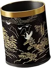 Leefasy Round Trash Can Rubbish Bin Versatile Garbage Bin Dustbin Wastebasket Waste Bin for Bedroom Bathroom Dorm Office Indoor, Gold