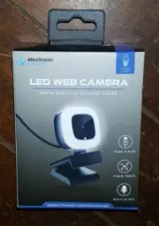 LED Web Camera with Built-In Studio Light & Built-In Mic - Model #PCA2-1032-BLK
