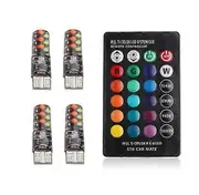 T10 W5W RGB LED Canbus 194 168 W5W 5050SMD Dome Reading car light Auto Clearance Lamp RGB LED Bulb With Remote Controller 12V 1 Remote 4pcs T10