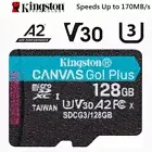 Micro SD Card Kingston Canvas Go Plus 128GB SDXC 4K Action Camera U3 A2 170Mb/s