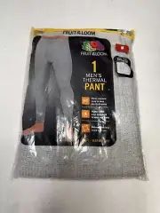 fruit of the loom 1 pair mens grey thermal pants size medium 32 34