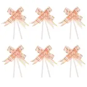 100Pcs 13" Pull Bows Ribbon Gift Wrapping String Decorative Bow Tie Beige