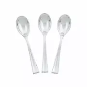 Metallic Silver Mini Spoons - Party Supplies - 50 Pieces