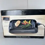 Home-Style Kitchen Electric Indoor Grill 13” Grilling Surface Cool Touch Handles