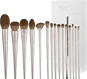 Makeup Brush Set (15 Pieces) - Includes Foundation, Powder, Concealers, Highlighter, Contour, Eye Shadows & Blush Makeup Brushes - Face & Eye Make Up Brushes with Synthetic Bristles