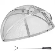 VEVOR Firepit Spark Screen Lid, 40" Diameter, Outdoor Firepit Ring Cover Round Accessories, Fire Pit Metal Cover, Easy-Opening Stainless Steel Fire Ri