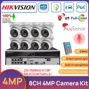 Hikvision 8CH 1SATA 4K NVR 4MP Hybrid Light Camera MIC ColorVu+IR IP CCTV System