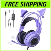 Immersive Stereo Gaming Headset with Noise Reduction & Cat Ears - 3.5MM Jack