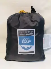 NEW EQUIP TWO PERSON TRAVEL HAMMOCK DARK BLUE/BLACK 100% NYLON Light Weight