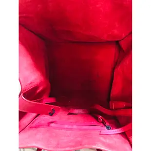二手品《Celine 紅色全皮大款囧包/蝙蝠包 手提包/托特包》