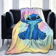 130x150/150x200cm Stitch Blanket Soft Warm Plush Blanket For Couch Sofa Bed Chair Camping Travel Home Decoration Birthday Gift C 130*150cm