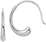 [JewelryWeb] 925 Sterling Silver Rhodium Plated Threader Long Drop Dangle Earrings 23.06x21mm Wide-Dangle Earring for Women