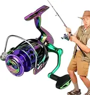 Saltwater Fishing Reel | Spin Reels Freshwater | Baitcaster Smooth Baitcasting Gear System for Catfish Bass Surf Inshore Trout