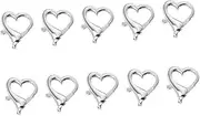 HAPINARY Heart Shaped Clasp Jewelry Making Accessory Set 10pcs Alloy Lobster Clasps for Necklace Bracelet