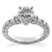 2.66 Carat G/SI1 Round Cut Diamond Engagement Ring 14k White Gold Treated