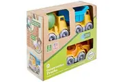 Green Toys Construction Vehicle Includes Scooper, Dumper, Mixer, 1 Character- 3 Pack - 4C